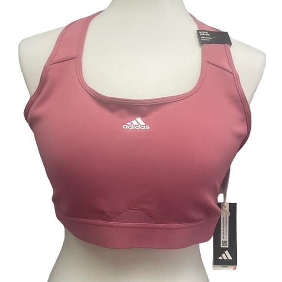 New Adidas Small A Cup Medium Support Removeable Pads Training Sports Bra - Picture 1 of 5